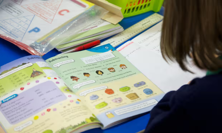 The government’s target is for 90% of pupils in their final year of primary school in England to meet expected standards in reading, writing and maths by 2030. Photograph: lovethephoto/Alamy